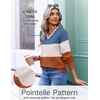 image:imageEkouaer Womens Fall V Neck Sweaters Knit Lightweight Long Sleeve Tops 2026Blue  Terracotta