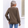 image:imageEkouaer Womens Fall V Neck Sweaters Knit Lightweight Long Sleeve Tops 2026Brown
