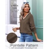 image:imageEkouaer Womens Fall V Neck Sweaters Knit Lightweight Long Sleeve Tops 2026Brown
