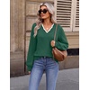 image:imageEkouaer Womens Fall V Neck Sweaters Knit Lightweight Long Sleeve Tops 2026Dark Green