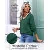 image:imageEkouaer Womens Fall V Neck Sweaters Knit Lightweight Long Sleeve Tops 2026Dark Green