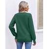 image:imageEkouaer Womens Fall V Neck Sweaters Knit Lightweight Long Sleeve Tops 2026Dark Green