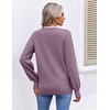 image:imageEkouaer Womens Fall V Neck Sweaters Knit Lightweight Long Sleeve Tops 2026Grey Purple