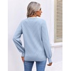 image:imageEkouaer Womens Fall V Neck Sweaters Knit Lightweight Long Sleeve Tops 2026Light Blue