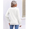 image:imageEkouaer Womens Fall V Neck Sweaters Knit Lightweight Long Sleeve Tops 2026White