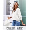 image:imageEkouaer Womens Fall V Neck Sweaters Knit Lightweight Long Sleeve Tops 2026White