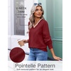 image:imageEkouaer Womens Fall V Neck Sweaters Knit Lightweight Long Sleeve Tops 2026Wine Red