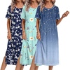 image:imageEkouaer 3 Pack Long Nightgowns for Women Split Hem SleepshirtBlue VineLight Blue FloralWhite Floral