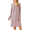 image:imageEkouaer Long Sleeve Nightgowns for Women Soft Knit House Dress SleepshirtsPink