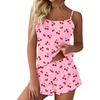 image:imageEkouaer Womens Cami Pajama Sets 2 Piece Ribbed Knit PJsCherry