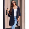 image:imageEkouaer Robes for Women Lightweight Waffle Knit Short Ruffle Bath RobeDark Blue