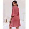 image:imageEkouaer Robes for Women Lightweight Waffle Knit Short Ruffle Bath RobeGray Purple