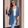 image:imageEkouaer Robes for Women Lightweight Waffle Knit Short Ruffle Bath RobeNavy