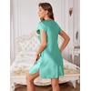 image:imageEkouaer Satin Nightgowns for Women Lace Nightgown Short Sleeve NightshirtCeramic Green