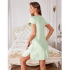 image:imageEkouaer Satin Nightgowns for Women Lace Nightgown Short Sleeve NightshirtLight Green