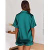 image:imageEkouaer Satin Pajama Set for Women 2 Piece Pj Sets Short Sleeve SleepwearBlue Green