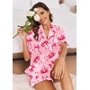image:imageEkouaer Satin Pajama Set for Women 2 Piece Pj Sets Short Sleeve SleepwearBow