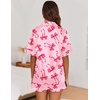image:imageEkouaer Satin Pajama Set for Women 2 Piece Pj Sets Short Sleeve SleepwearBow