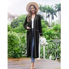 image:imageEkouaer Women Kimono Robes Full Length Knit Bathrobe Lightweight SleepwearBlack