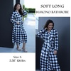 image:imageEkouaer Women Kimono Robes Full Length Knit Bathrobe Lightweight SleepwearBlack and White Plaid