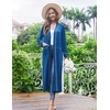 image:imageEkouaer Women Kimono Robes Full Length Knit Bathrobe Lightweight SleepwearBlue