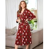 image:imageEkouaer Women Kimono Robes Full Length Knit Bathrobe Lightweight SleepwearChristmas Red Teddy Bear
