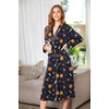image:imageEkouaer Women Kimono Robes Full Length Knit Bathrobe Lightweight SleepwearDeep Blue  Mystic