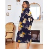 image:imageEkouaer Women Kimono Robes Full Length Knit Bathrobe Lightweight SleepwearFloral Deep Blue