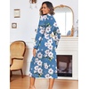 image:imageEkouaer Women Kimono Robes Full Length Knit Bathrobe Lightweight SleepwearFloral Light Blue