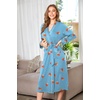 image:imageEkouaer Women Kimono Robes Full Length Knit Bathrobe Lightweight SleepwearLight Blue  Juice