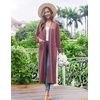image:imageEkouaer Women Kimono Robes Full Length Knit Bathrobe Lightweight SleepwearPurplish Red