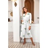 image:imageEkouaer Women Kimono Robes Full Length Knit Bathrobe Lightweight SleepwearWhite  Evil Eye
