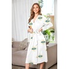 image:imageEkouaer Women Kimono Robes Full Length Knit Bathrobe Lightweight SleepwearWhite  Evil Eye