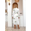 image:imageEkouaer Women Kimono Robes Full Length Knit Bathrobe Lightweight SleepwearWhite  Evil Eye