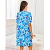 image:imageEkouaer Women Zipper Robe Short Sleeves Housecoat Bathrobes Zip Up RobeAqua Multi