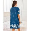 image:imageEkouaer Women Zipper Robe Short Sleeves Housecoat Bathrobes Zip Up RobeBlue Floral