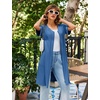 image:imageEkouaer Women Zipper Robe Short Sleeves Housecoat Bathrobes Zip Up RobeDark Blue