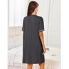 image:imageEkouaer Women Zipper Robe Short Sleeves Housecoat Bathrobes Zip Up RobeDark Gray