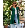 image:imageEkouaer Women Zipper Robe Short Sleeves Housecoat Bathrobes Zip Up RobeLake Green