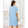 image:imageEkouaer Women Zipper Robe Short Sleeves Housecoat Bathrobes Zip Up RobeLight Blue