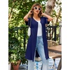 image:imageEkouaer Women Zipper Robe Short Sleeves Housecoat Bathrobes Zip Up RobeNavy Blue