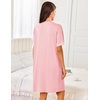 image:imageEkouaer Women Zipper Robe Short Sleeves Housecoat Bathrobes Zip Up RobePink