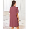 image:imageEkouaer Women Zipper Robe Short Sleeves Housecoat Bathrobes Zip Up RobePurple Gray Red