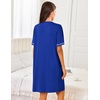 image:imageEkouaer Women Zipper Robe Short Sleeves Housecoat Bathrobes Zip Up RobeSky Blue