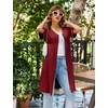 image:imageEkouaer Women Zipper Robe Short Sleeves Housecoat Bathrobes Zip Up RobeWine Red