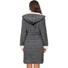 image:imageEkouaer Womens Hooded Bathrobe Short Fleece Robe Soft Luxury SleepwearDard Greyjacquard
