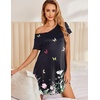 image:imageEkouaer Womens Nightgown Short Sleeve Night Gowns Soft Ruffled Sleep ShirtButterfly Flower