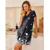image:imageEkouaer Womens Nightgown Short Sleeve Night Gowns Soft Ruffled Sleep ShirtButterfly Flower