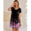 image:imageEkouaer Womens Nightgown Short Sleeve Night Gowns Soft Ruffled Sleep ShirtCherry Blossoms