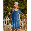 image:imageEkouaer Womens Nightgown Short Sleeve Night Gowns Soft Ruffled Sleep ShirtEthnic Print Blue